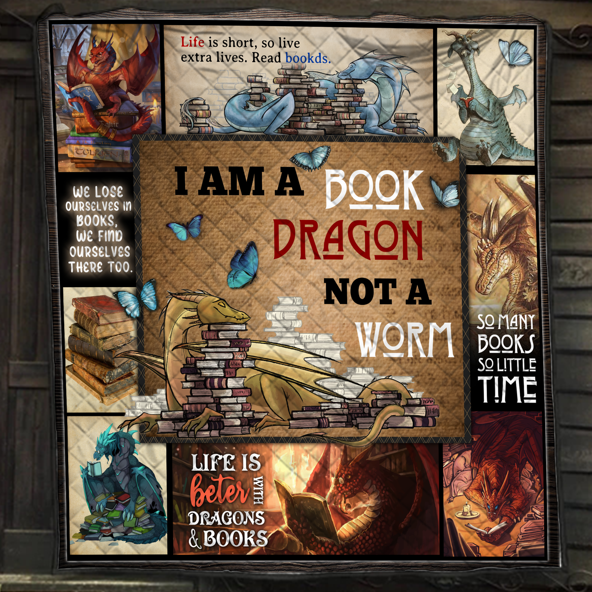I'm a Book Dragon Quilt Blanket Quilt Set Single Quilt
