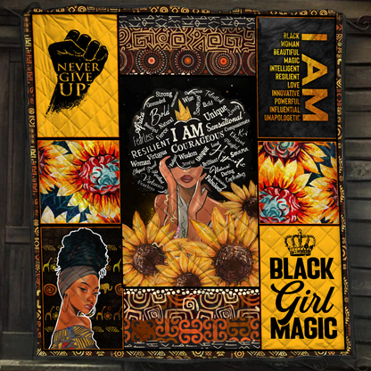 Personalized God Says I Am Black Woman Quilt Blanket Quilt Set
