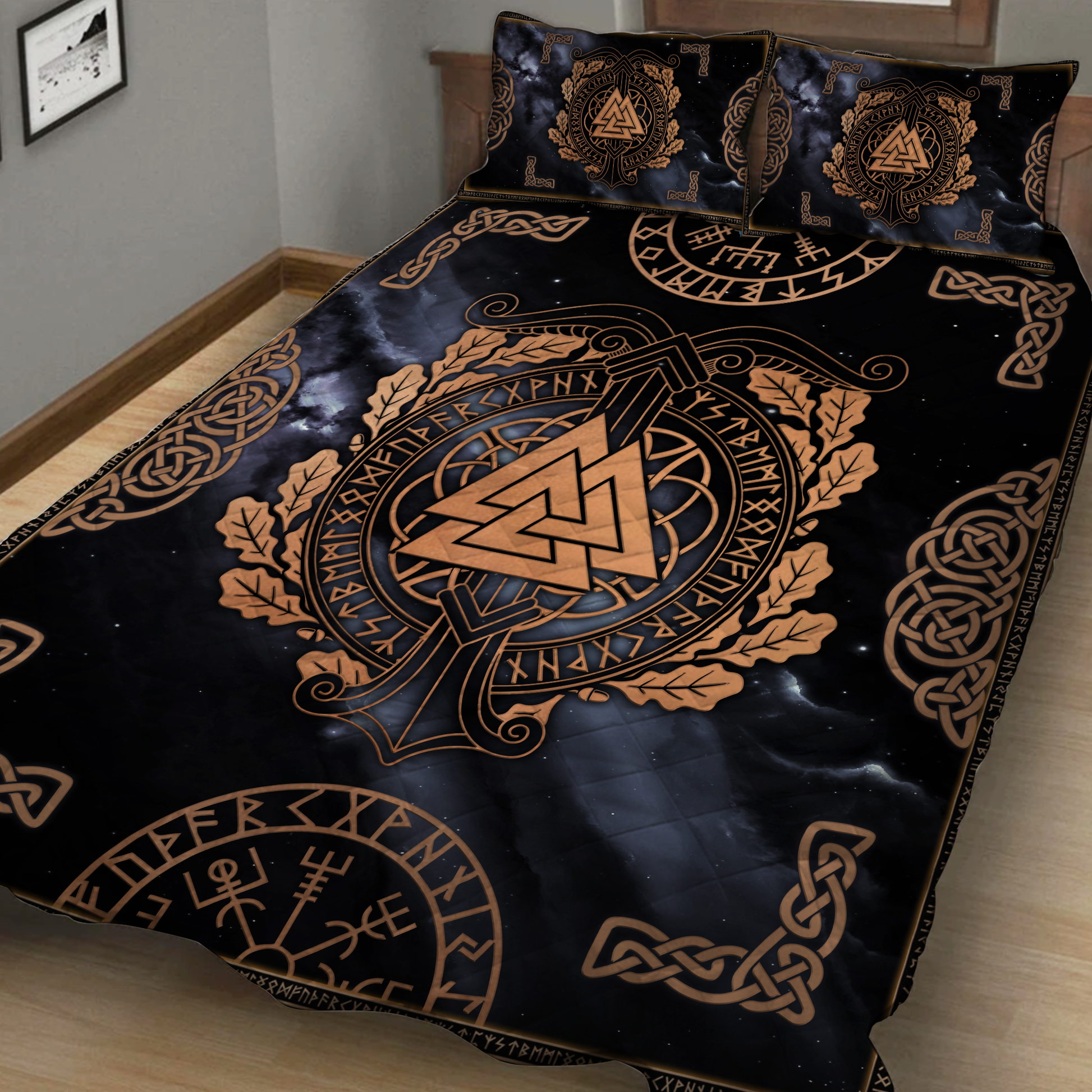 Asgard Viking Symbol Quilt Set Quilt Set