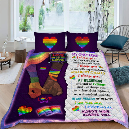 My Only Love, My Rainbow LGBT Quilt Blanket Quilt Set Quilt Set