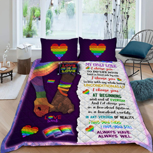 My Only Love, My Rainbow LGBT Quilt Blanket Quilt Set