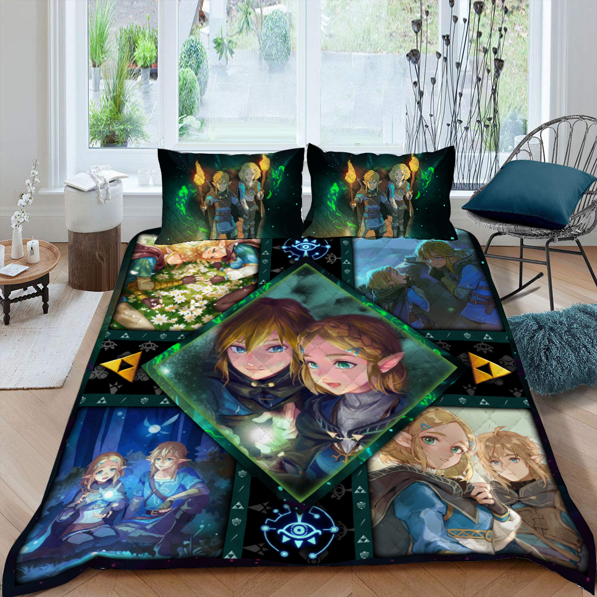 Link and Zelda The Legend of Zelda Quilt Blanket Quilt Set Quilt Set