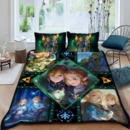 Link and Zelda The Legend of Zelda Quilt Blanket Quilt Set Quilt Set
