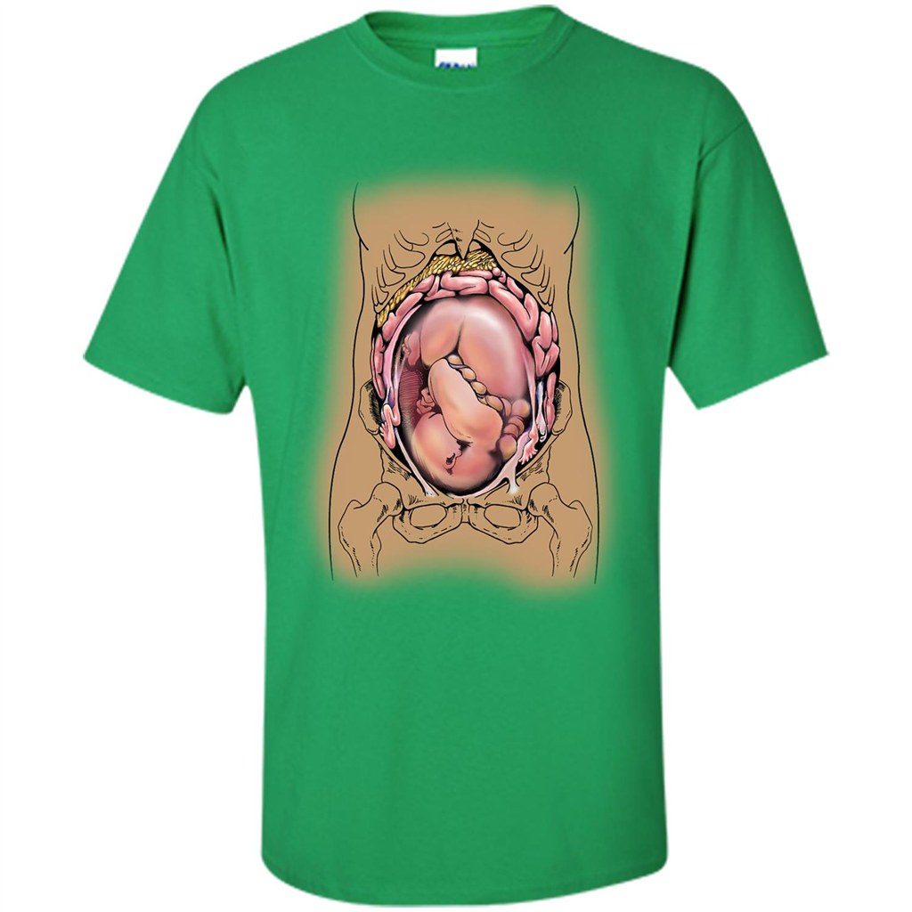 Anatomy T-shirt Fetus In Utero Irish Green