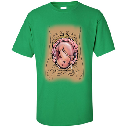 Anatomy T-shirt Fetus In Utero Irish Green