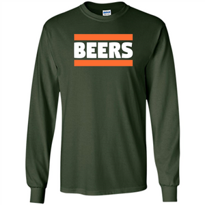 Funny Football T-shirt Chicago BEERS Blue and Orange