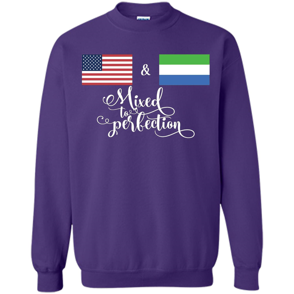 American + Sierra Leone Mixed To Perfection Flag T-Shirt Orange