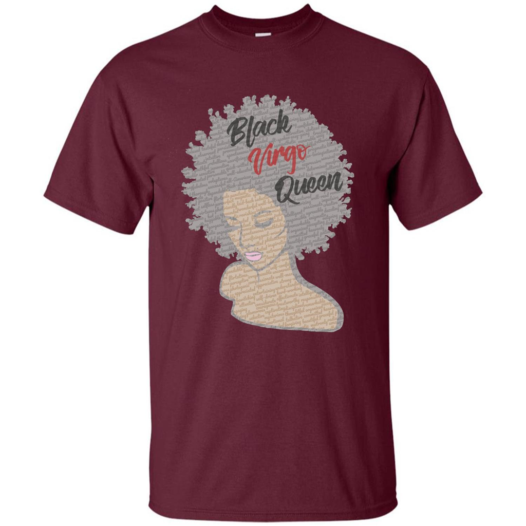 Black Virgo Queen T-shirt Maroon