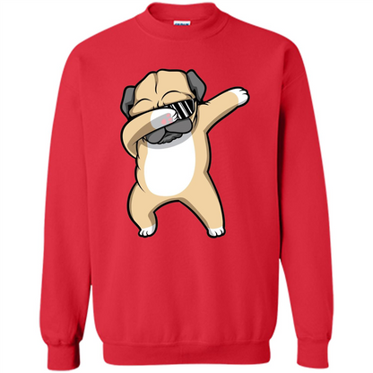 Dabbing Pug T-shirt Funny Cute Dog Dab Dance T-Shirt Red