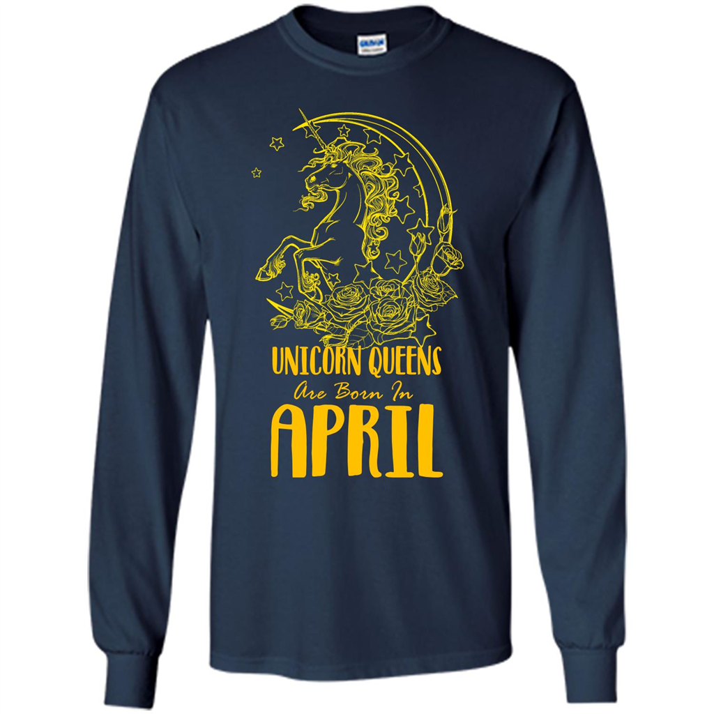 April Unicorn T-shirt Unicorn Queens Are Born In April Navy