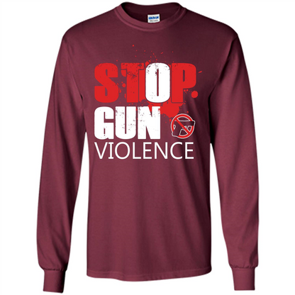 Gun T-shirt Stop Gun Violence T-shirt Maroon