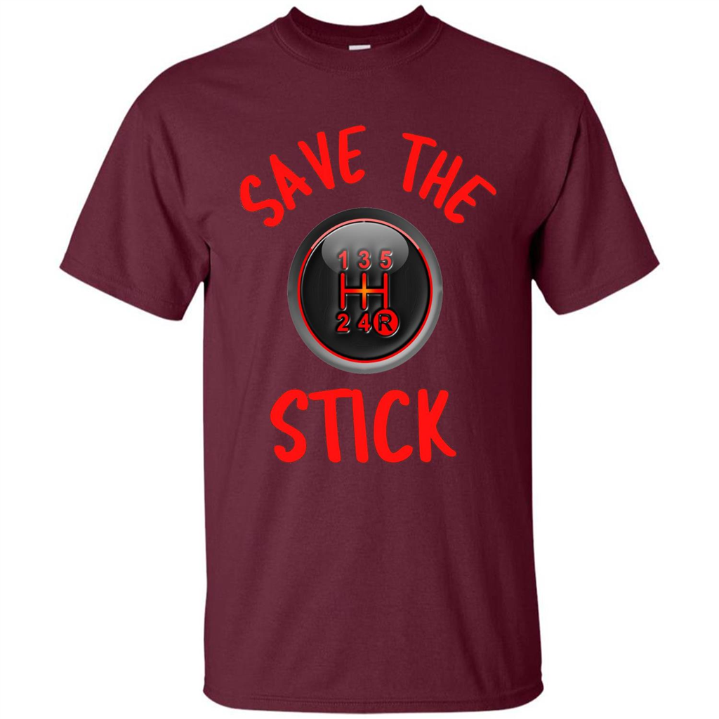 Car Racing T-Shirt Save The Stick Maroon