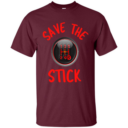 Car Racing T-Shirt Save The Stick Maroon