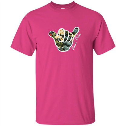 Shaka Good Vibes T-shirt Heliconia