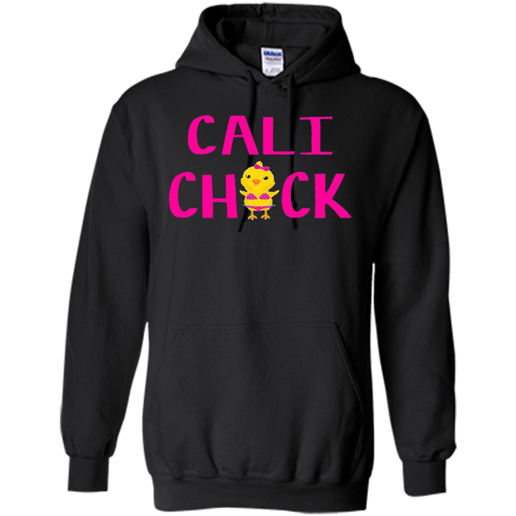 Cali Chick Cute Bikini Yellow Bird Funny T-shirt Black