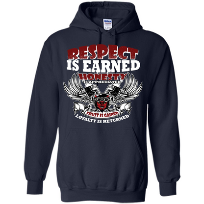 Motor T-shirt Trust Is Gained Loyalty Is Returned Navy
