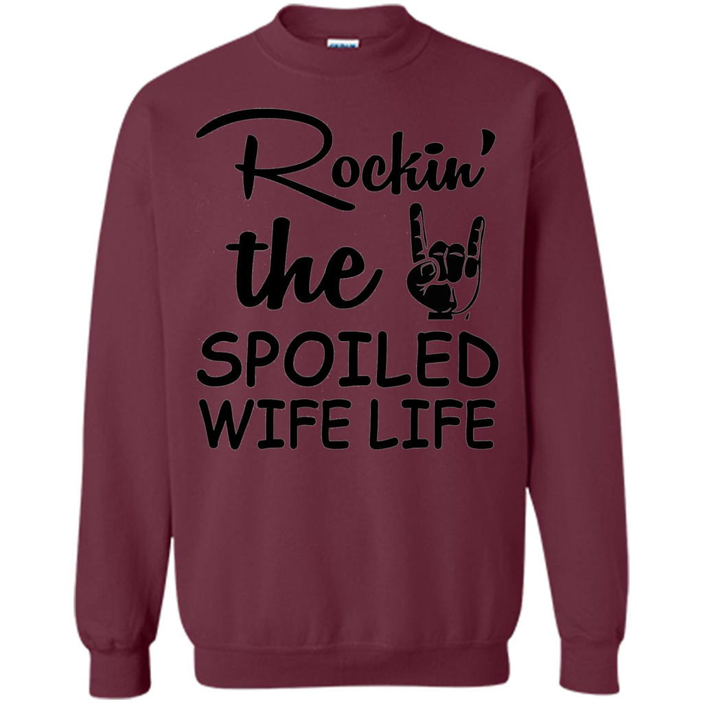 Rockin The Spoiled Wife Life White T-Shirt Maroon