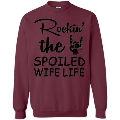 Rockin The Spoiled Wife Life White T-Shirt Maroon