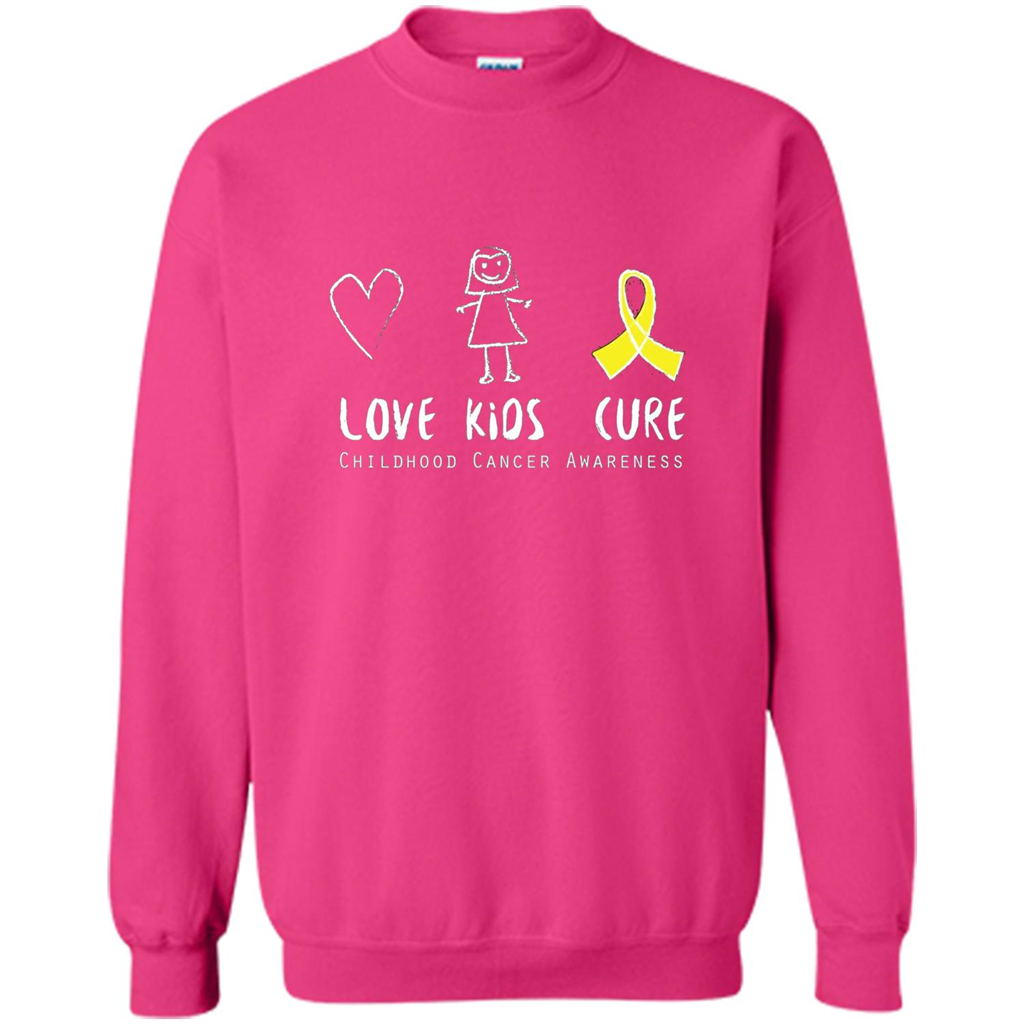Love Kids Cure Childhood Cancer Awareness T-shirt Heliconia