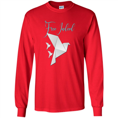 Free Indeed Origami Bird T-shirt Christian T-shirt Red