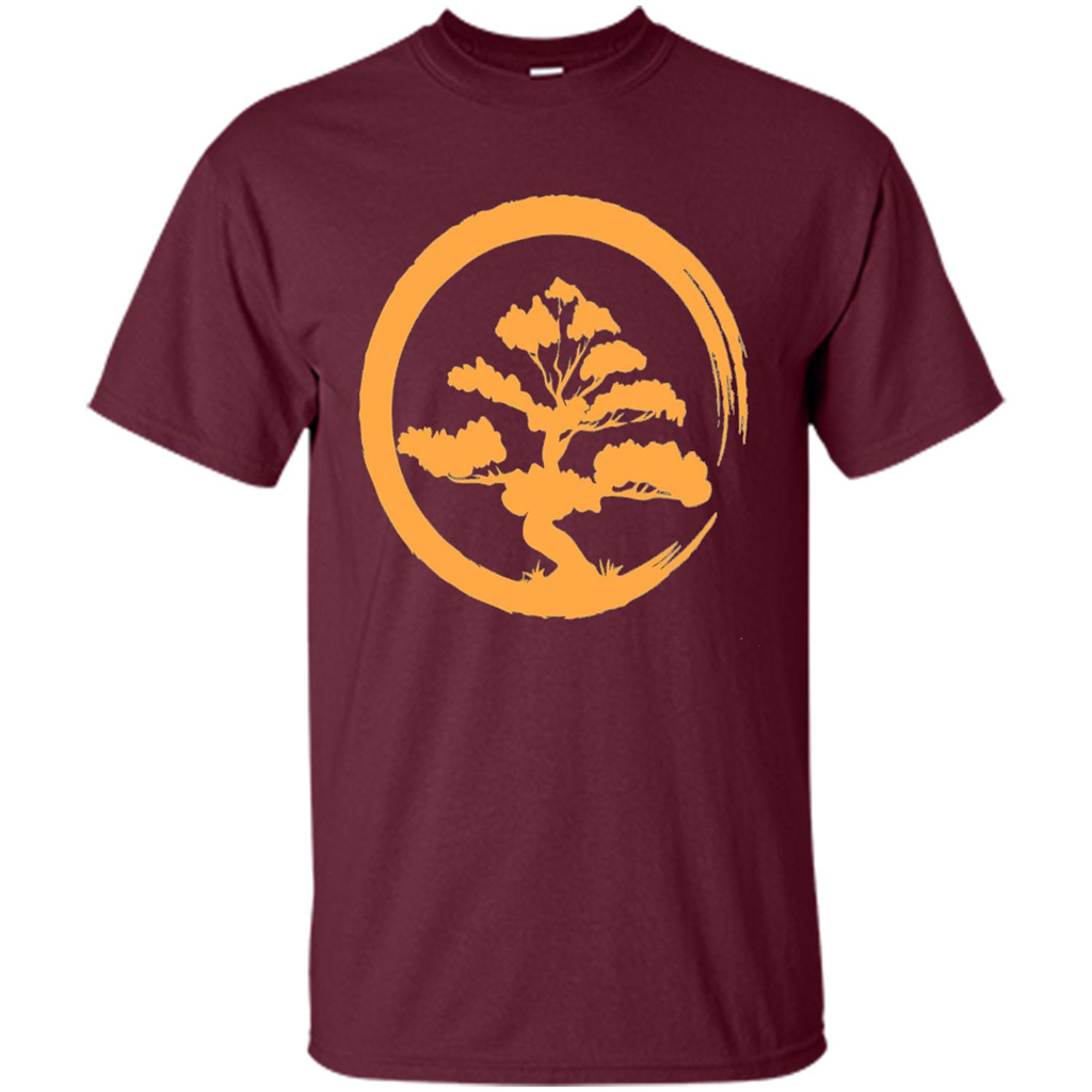 Bonsai Tree Japanese Zen Artist T-shirt Maroon