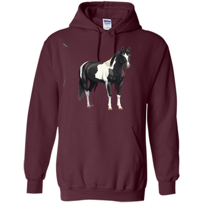 Beautiful Black Horse T-shirt Maroon