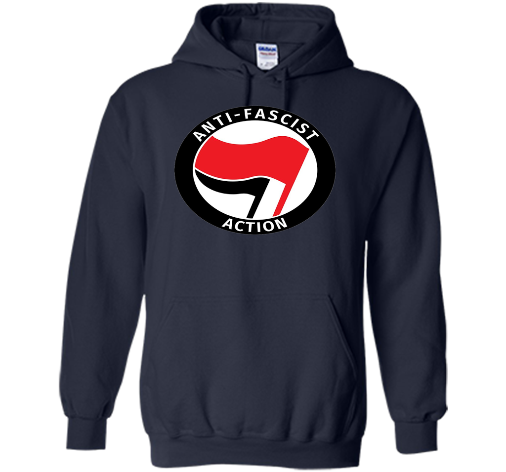 Antifa Logo Antifa Flag Anti Fascist T-shirt Navy