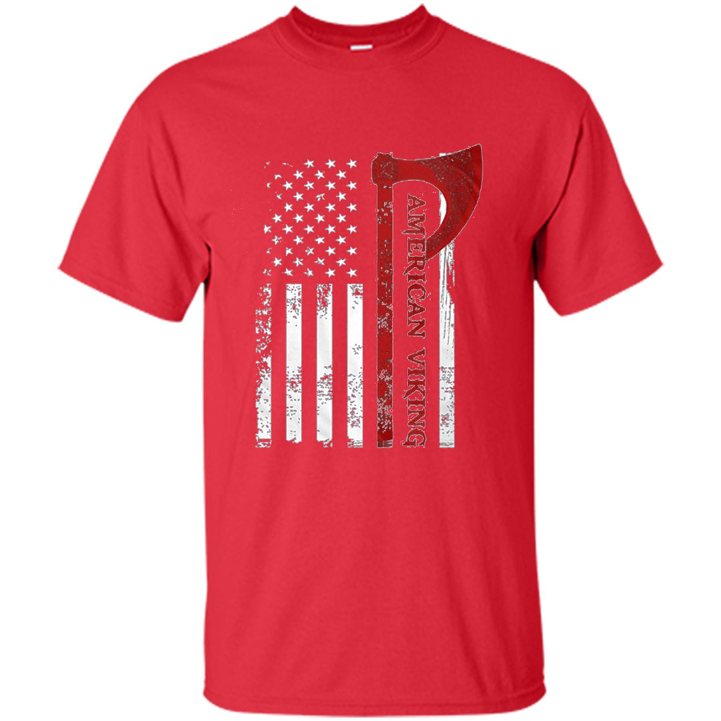 American Viking Flag Shirt Patriotic American T-shirt Red