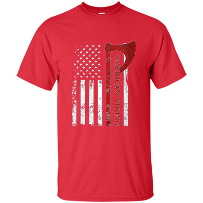 American Viking Flag Shirt Patriotic American T-shirt Red