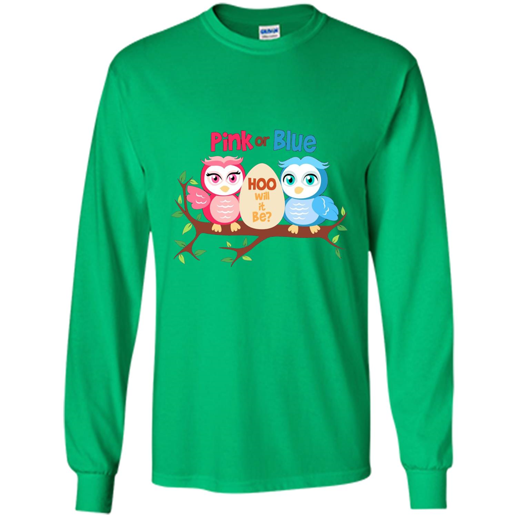 Pregnancy T-shirt Owl Pink Or Blue Hoo Will It Be Irish Green