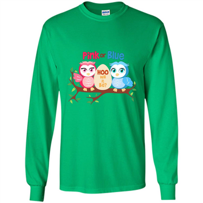 Pregnancy T-shirt Owl Pink Or Blue Hoo Will It Be Irish Green