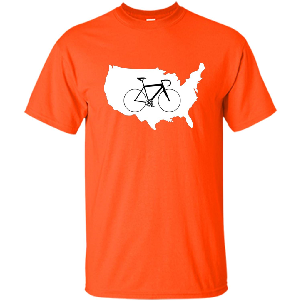 Bicycle America T-shirt USA States Road Bike Orange