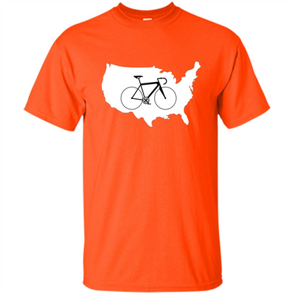 Bicycle America T-shirt USA States Road Bike Orange