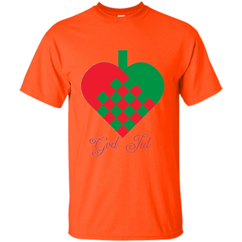 God Jul Merry Christmas T-shirt Orange