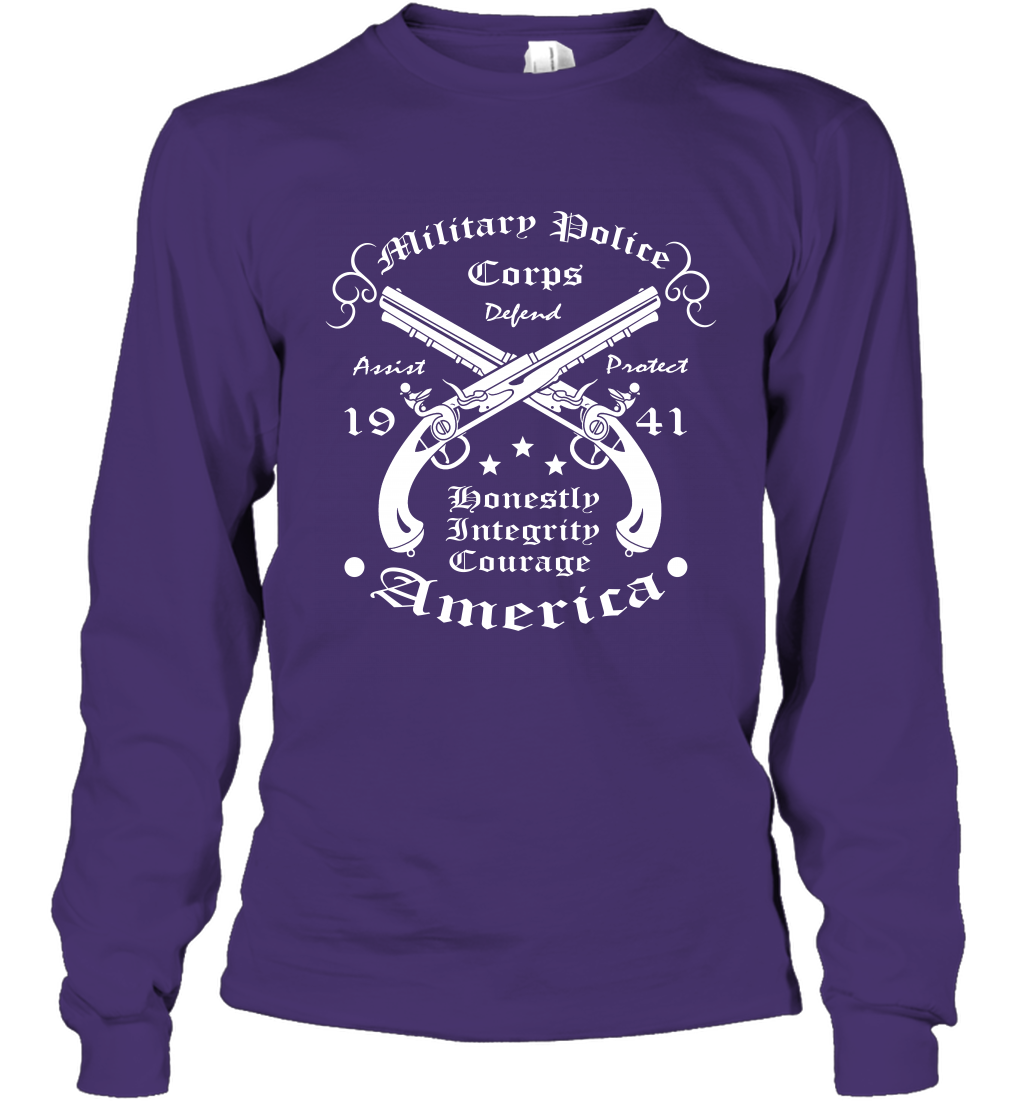 Military Police America Shirt Long Sleeve T-Shirt Long Sleeve T-Shirt Purple