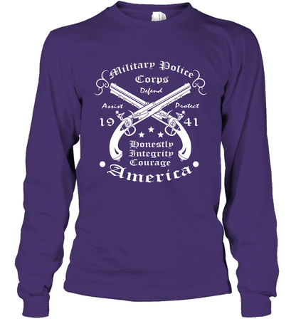 Military Police America Shirt Long Sleeve T-Shirt Long Sleeve T-Shirt Purple