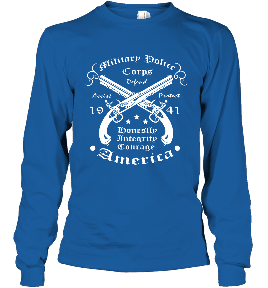 Military Police America Shirt Long Sleeve T-Shirt Long Sleeve T-Shirt Royal
