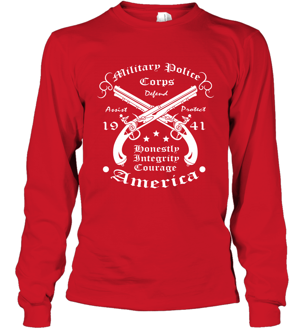 Military Police America Shirt Long Sleeve T-Shirt Long Sleeve T-Shirt Red