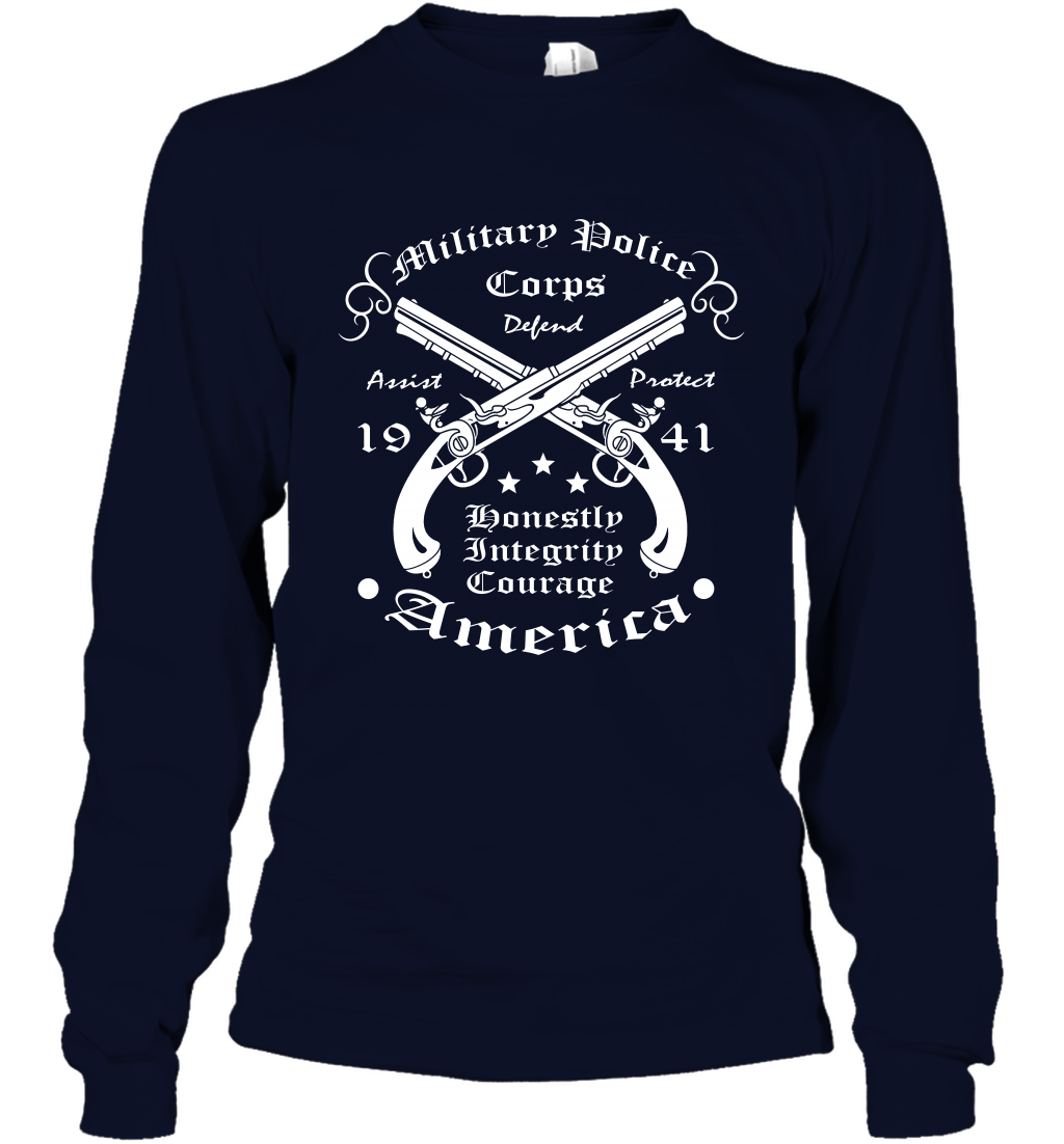 Military Police America Shirt Long Sleeve T-Shirt Long Sleeve T-Shirt Navy