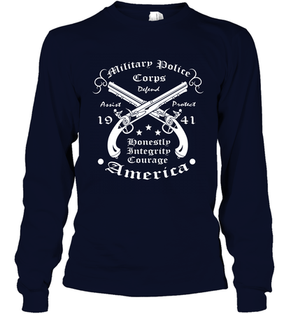 Military Police America Shirt Long Sleeve T-Shirt Long Sleeve T-Shirt Navy