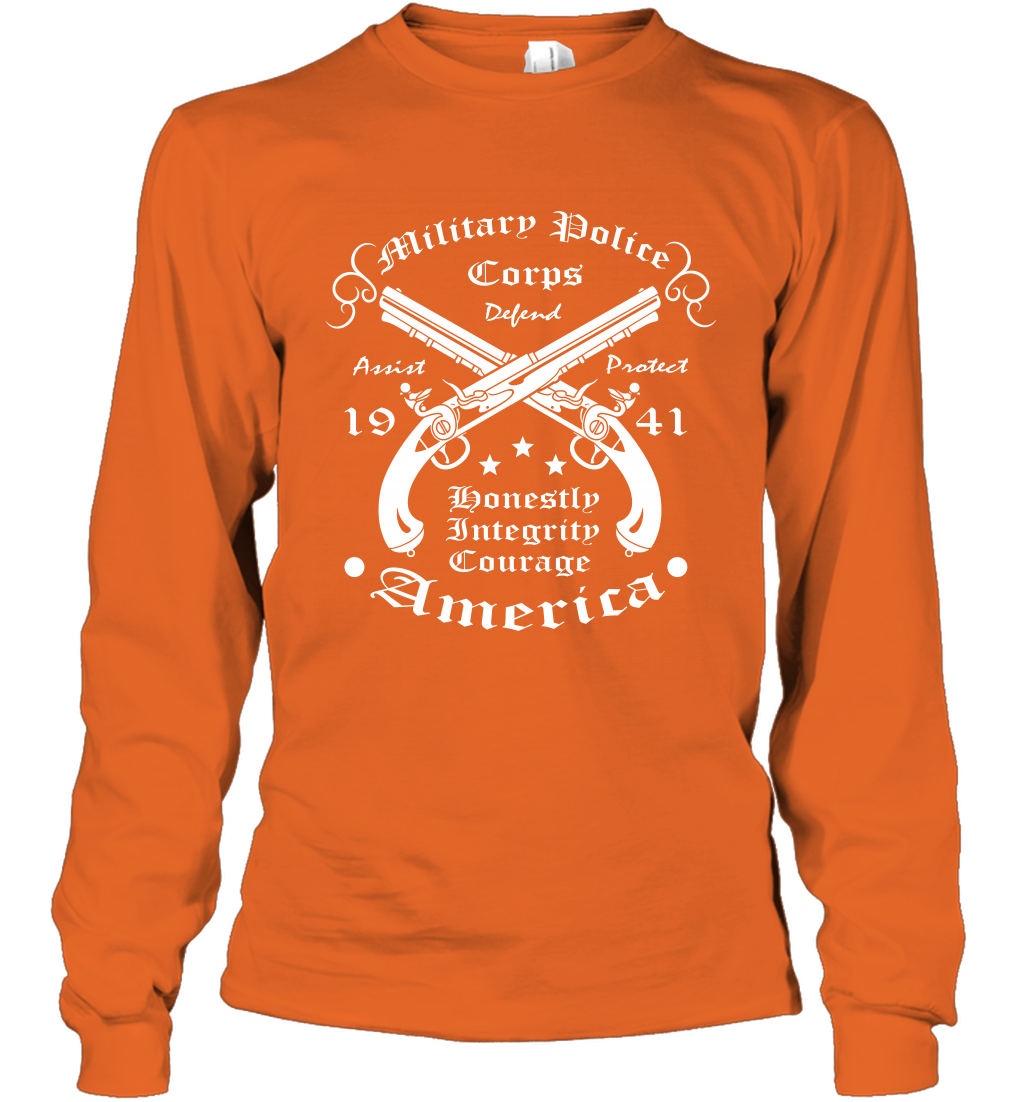 Military Police America Shirt Long Sleeve T-Shirt Long Sleeve T-Shirt Orange