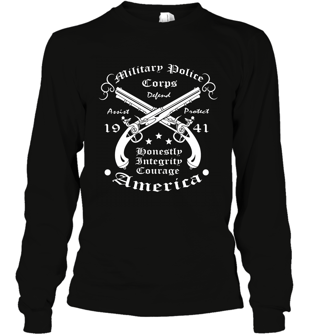Military Police America Shirt Long Sleeve T-Shirt Long Sleeve T-Shirt Black