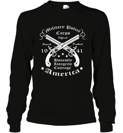 Military Police America Shirt Long Sleeve T-Shirt Long Sleeve T-Shirt Black