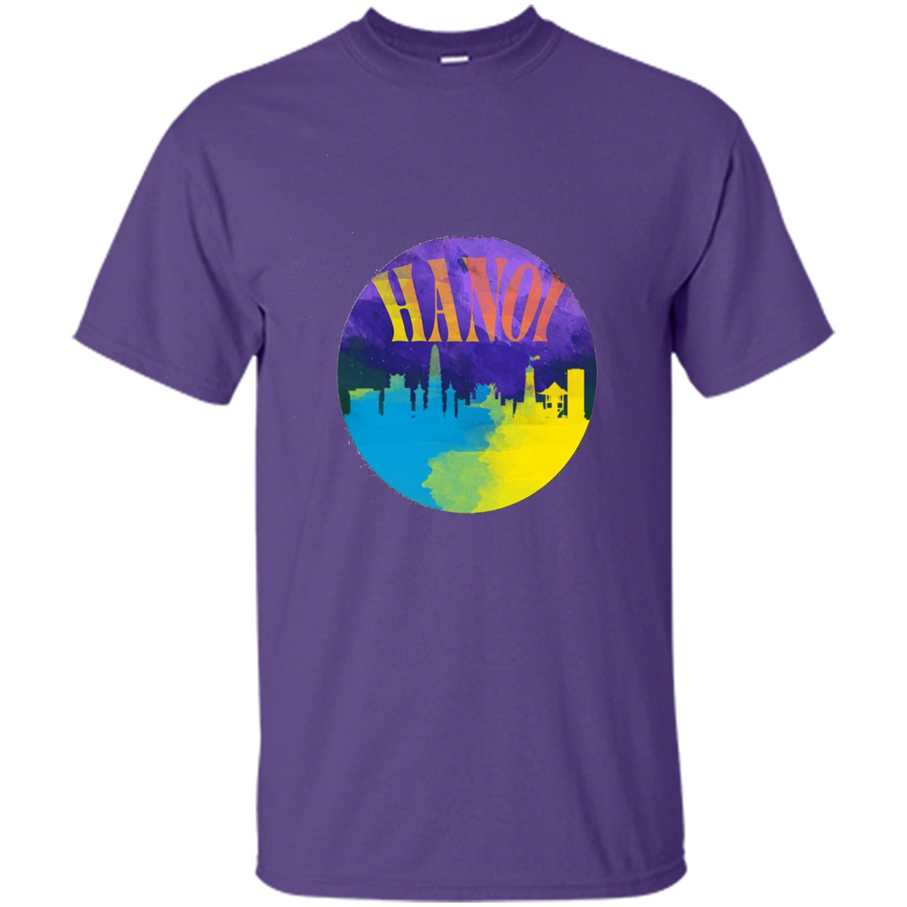 Love Vietnam T-shirt Hanoi Skyline Horizon Sunset Purple