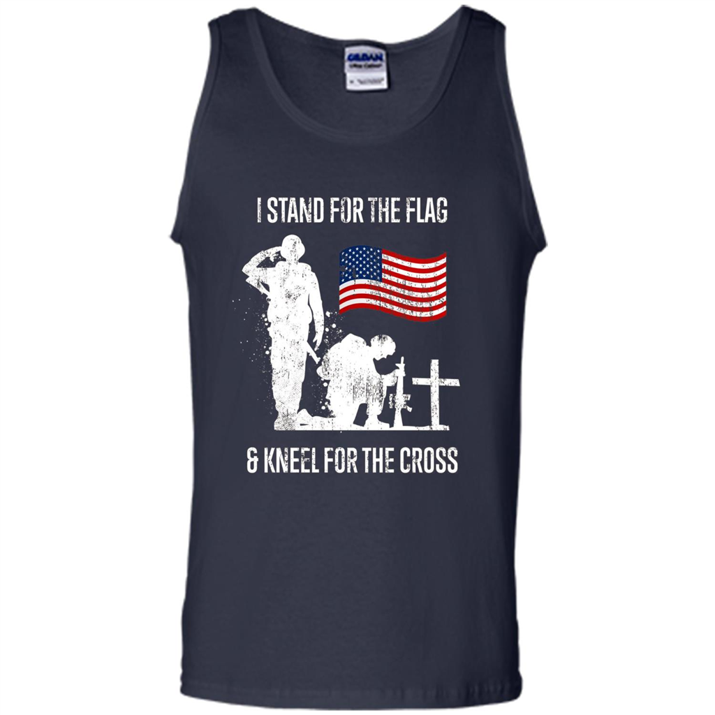 I Stand For The Flag And Kneel For The Cross T-shirt Navy