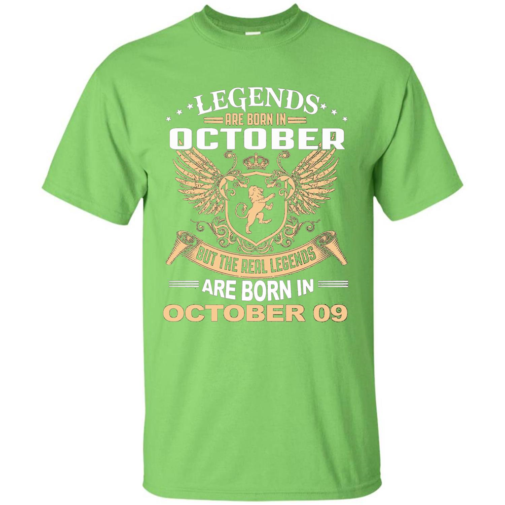 Legends Are Born In October 09 T-Shirt Lime