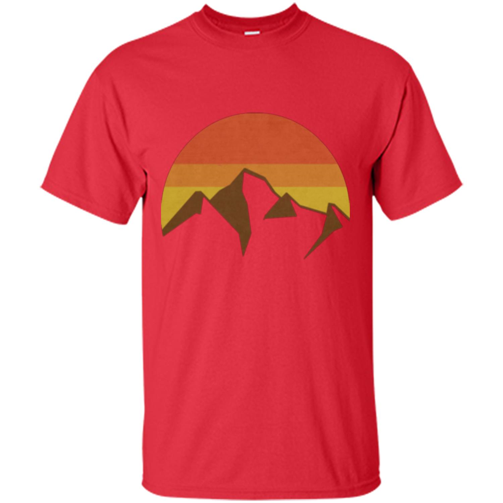 Mountain And Fall Sun T-shirt Red