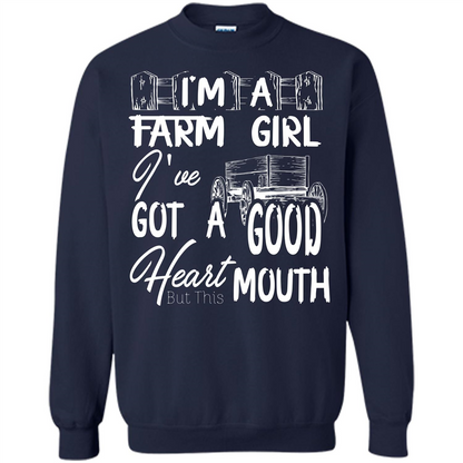 Farm Girl T-shirt I'm A Farm Girl I've Got A Good Heart T-shirt Navy