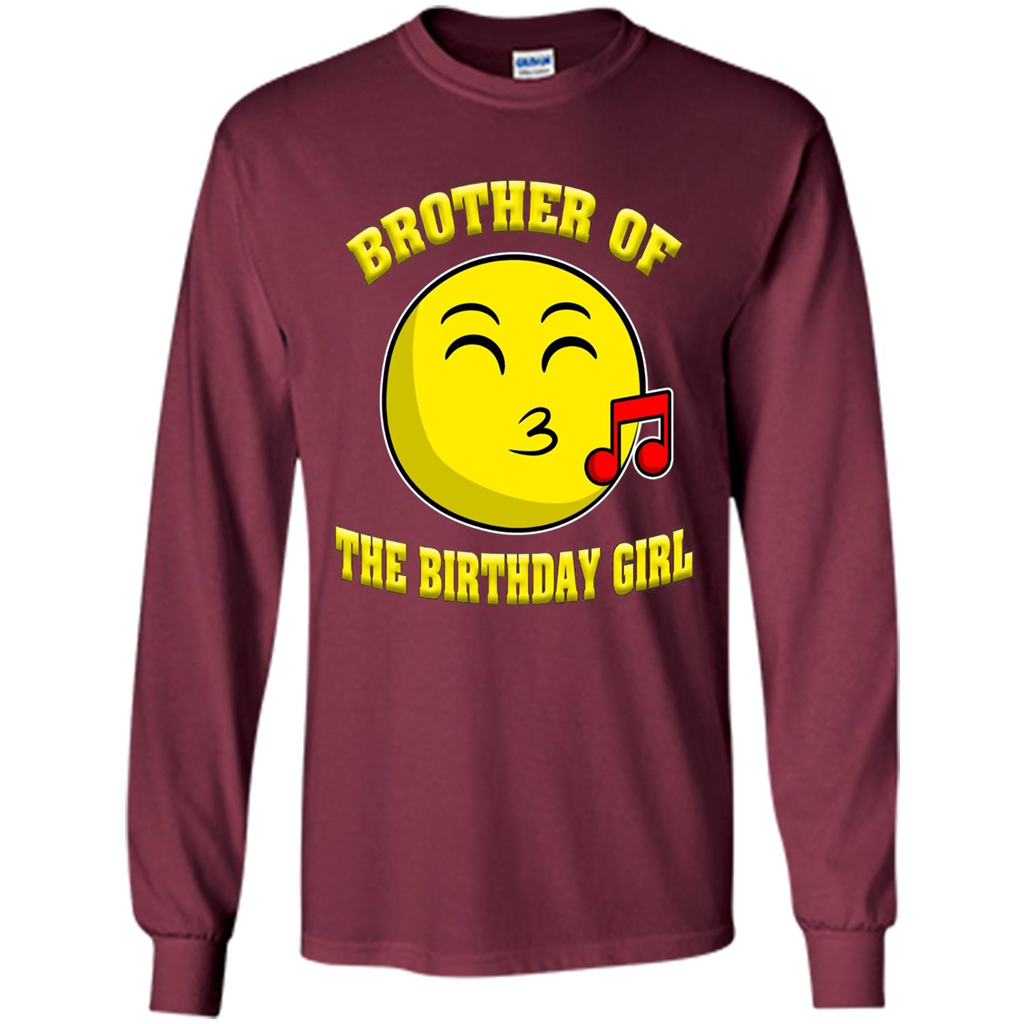 Brother Of The Birthday Girl Emoji T-shirt Maroon