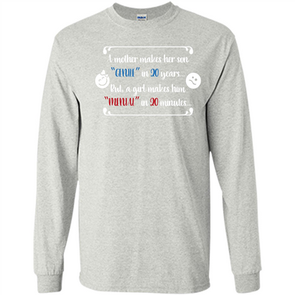 Funny T-shirt A Girl Makes Him Mental In 20 Minuutes Ash